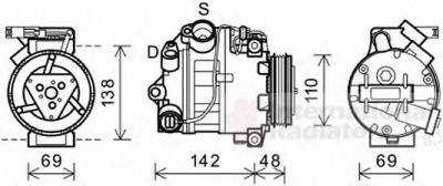VAN WEZEL 0600k443 -  Компрессор, кондиционер